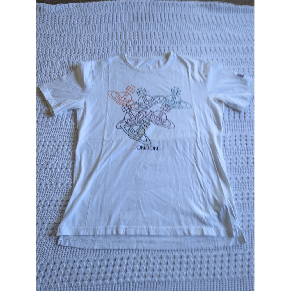 Vivienne Westwood Orb London Top T Shirt White Multicolor Size Large XL